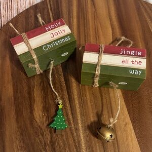 Festive Holiday Book Stack Decor
